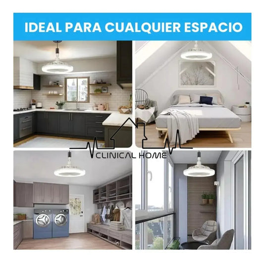2 Pz Lampara Ventilador 360° techo led multifuncional control cantidad de Aspas
