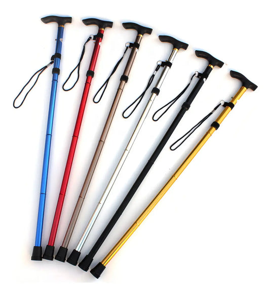 Bastón Plegable Retráctil Aluminio Negro Kwalux Soporta 100kg