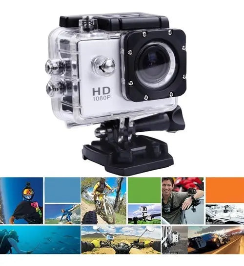 Camara Sports Fullhd Dv Sumergible 30m 1080p Similar Go Pro Plateado