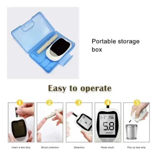 Glucometro Digital MTD Medidor De Glicemia +50 Tiras Y Lancetas