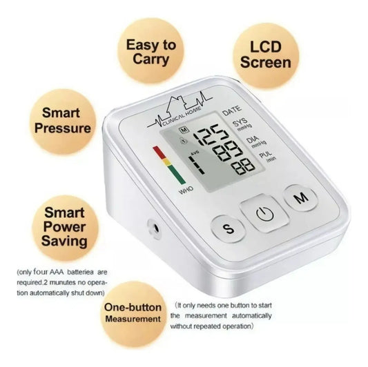 Kit Glucómetro Digital + Oxímetro de Pulso + Monitor de Presión para Brazo Blanco