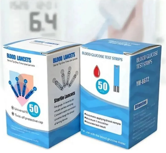 50 Tiras Y 50 Lancetas Para Glucometro Digital Bgm-t1