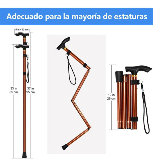 Baston Plegable Con Asiento + Baston Plegable Clinical Home Azul Claro