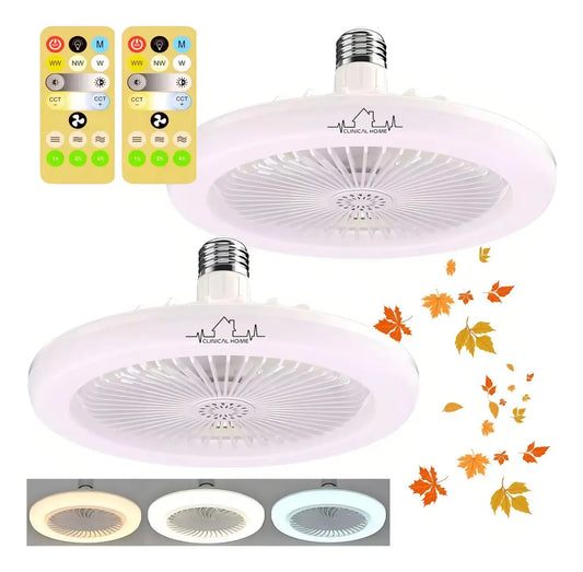 2 Pz Lampara Ventilador 360° techo led multifuncional control cantidad de Aspas