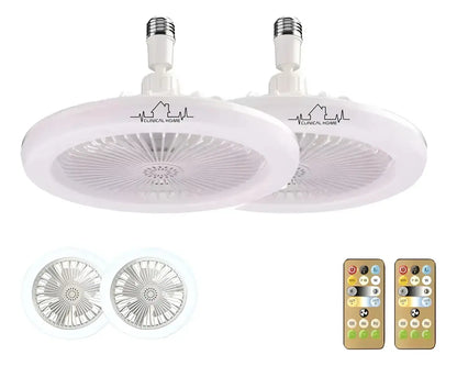 2 Pz Lampara Ventilador 360° techo led multifuncional control cantidad de Aspas