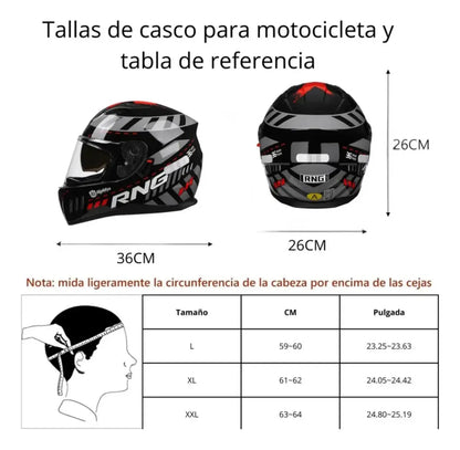 Casco Integral Rng By-180 Para Moto Con Certificado Dot Ece