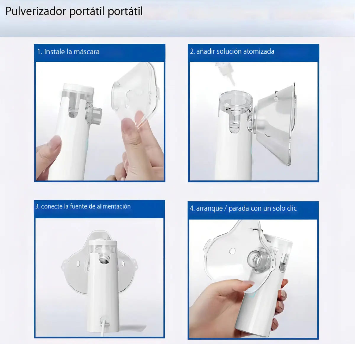 Nebulizador Portátil Biowit USB Malla Silencioso Para Adultos Y Niños