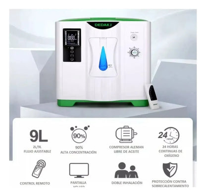 Concentrador De Oxigeno 9 Litros Con Control Clinical Home
