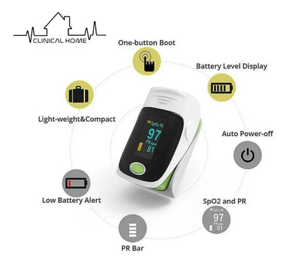 Oximetro Recargable Dedo Usb Clinical Home Gris