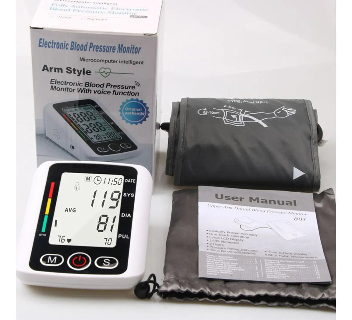 Dispositivo de medición de presión arterial con monitor automático