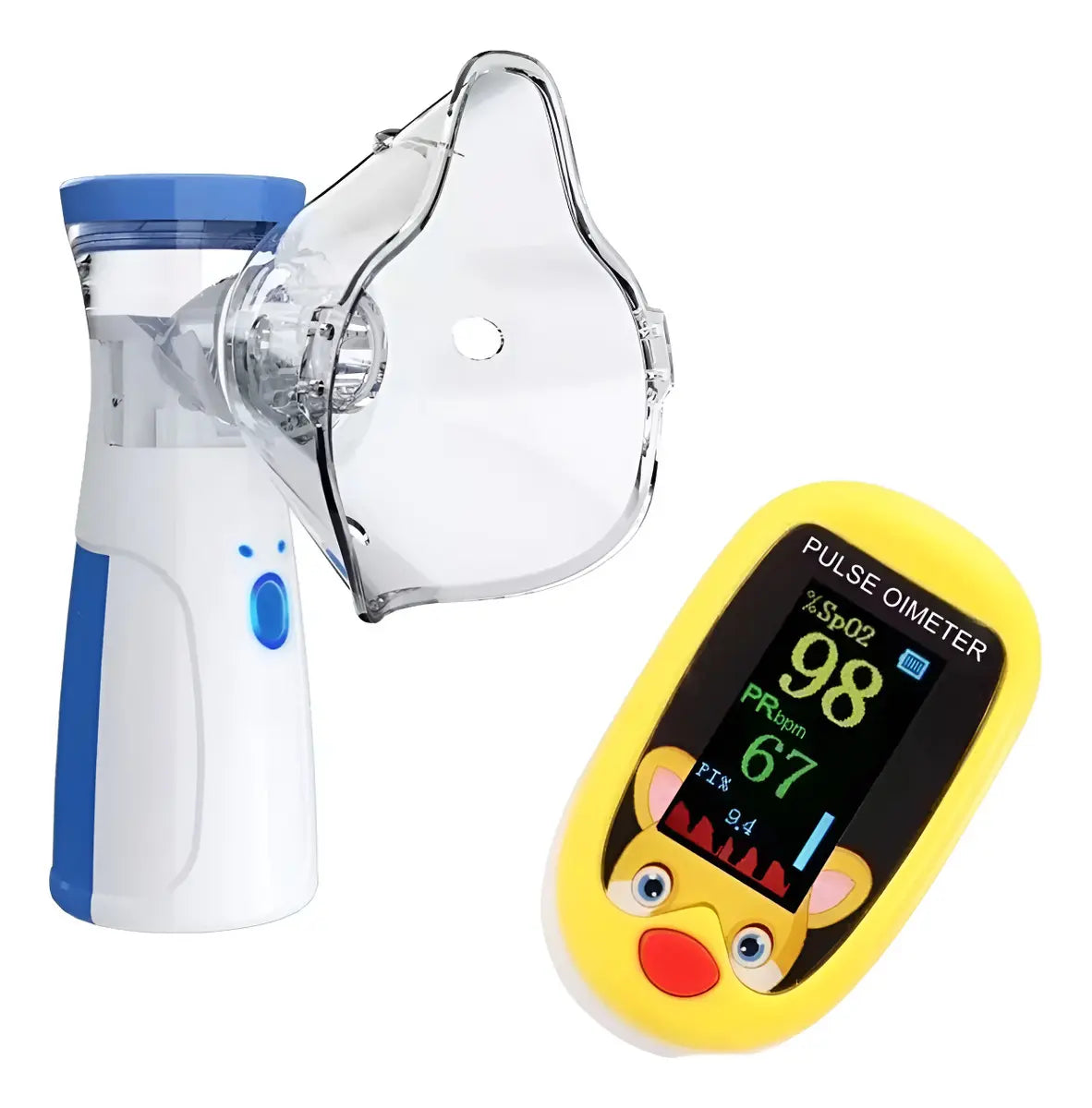 Nebulizador Ultrasónico Clinical Home Nebu+ Con Oximetro Amarillo