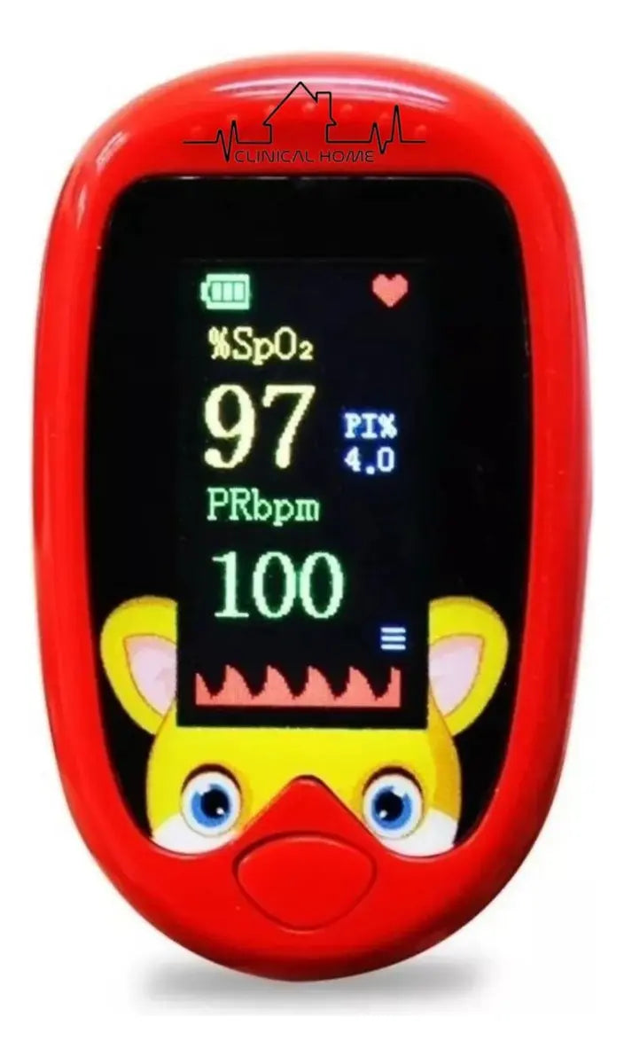 Oxímetro Pediátrico Digital Portátil Recargable Rojo