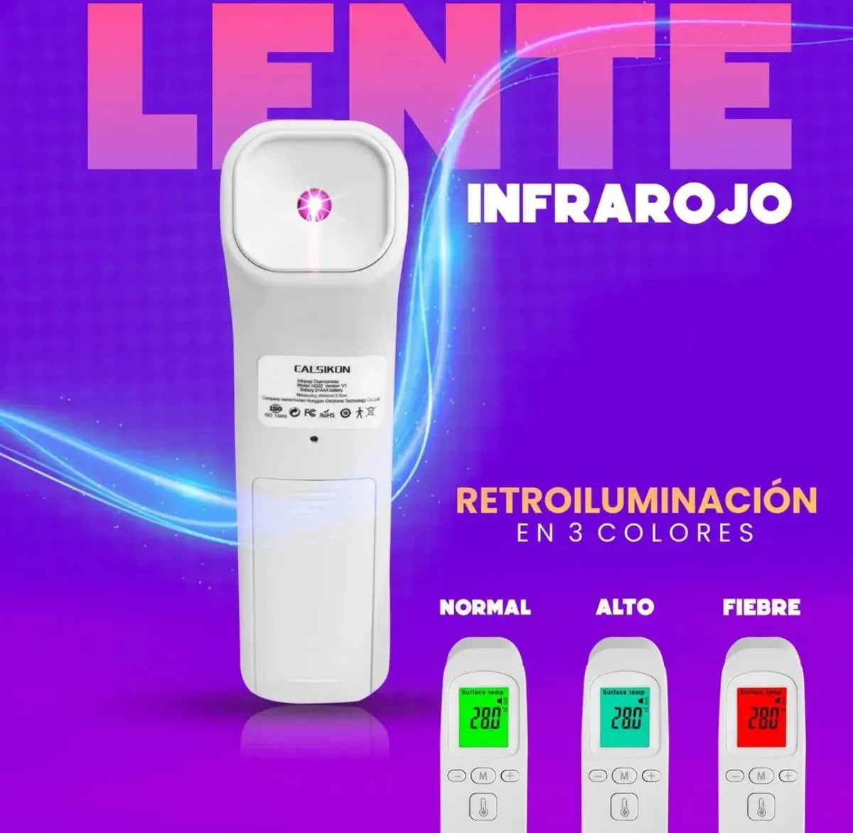 Termómetro Infrarrojo Digital + Oximetro Recargable Negro