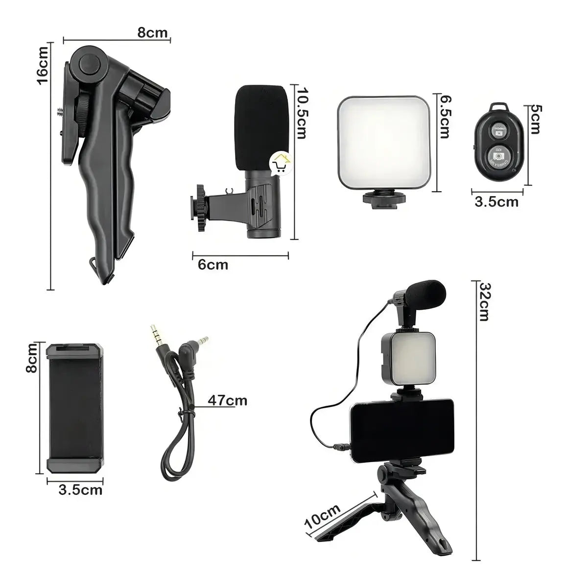 Estabilizador Para Celular Con Luz Y Micrófono Soporte