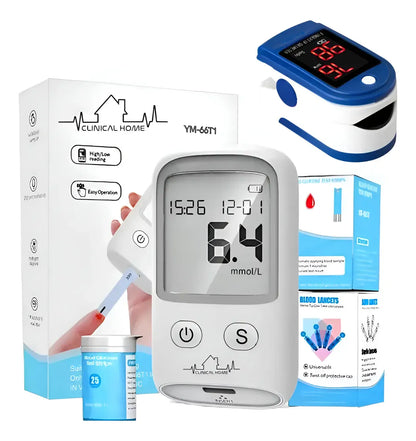 Glucometro Digital 25 Tiras Y 25 Lancetas + Oximetro