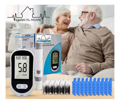 Kit Clinical Home Glucómetro Digital + Medidor de Presión Arterial + Oxímetro Blanco/Negro