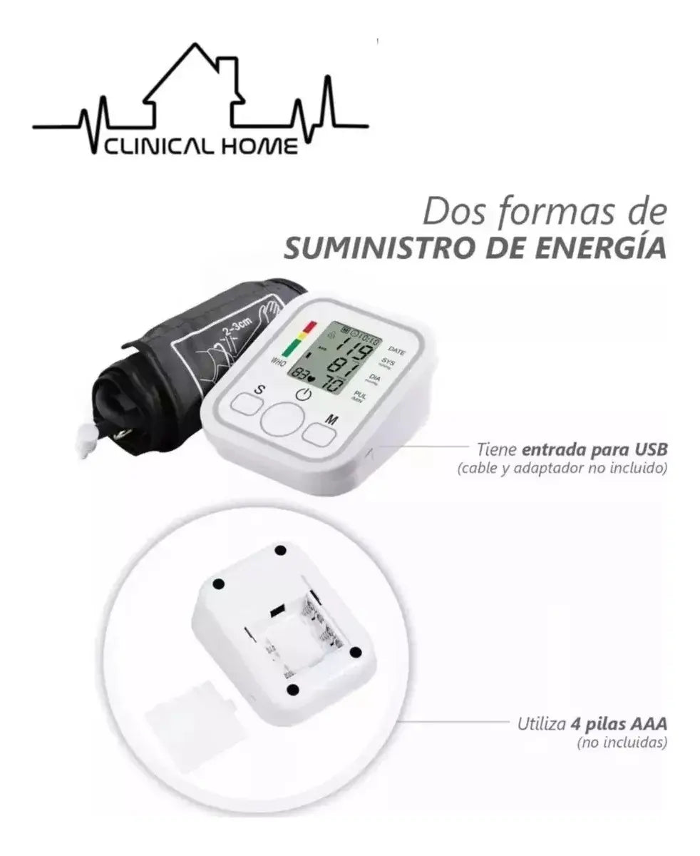 Kit Glucómetro Digital + Oxímetro de Pulso + Monitor de Presión para Brazo Blanco