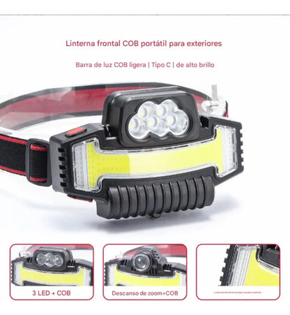 Lampara De Cabeza Recargable Para Exteriores Frontal