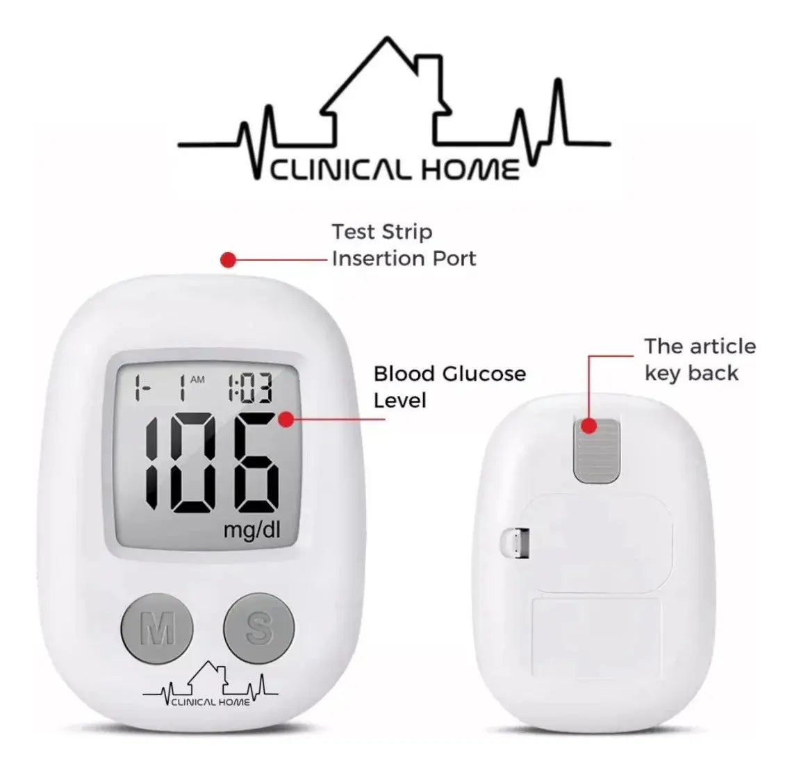 Medidor de Presión Glucosa y Oxigenación Clinical Home con Glucómetro y Oxímetro