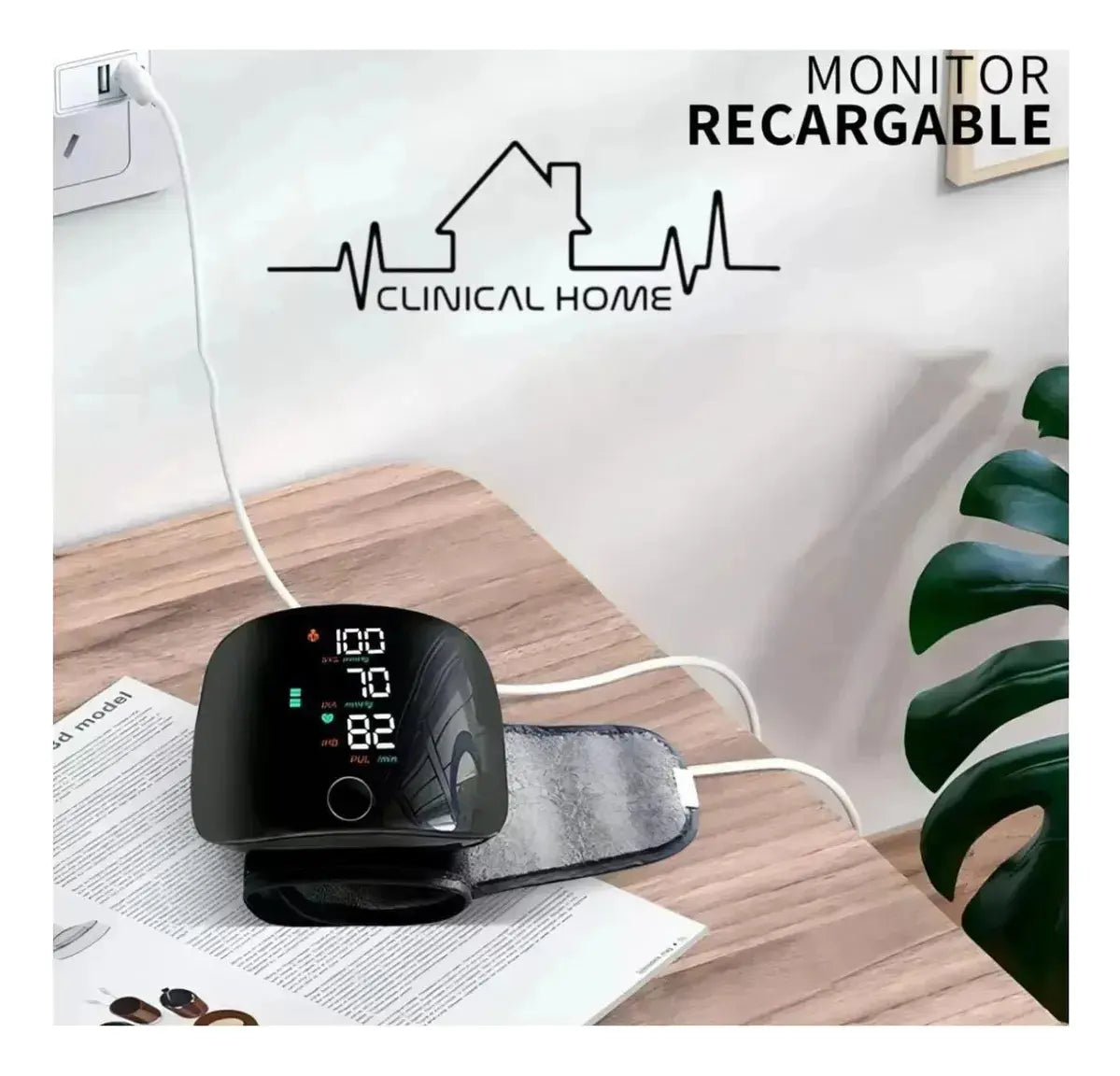 Medidor De Presion De Muñeca Negro + Oximetro Recargable Usb