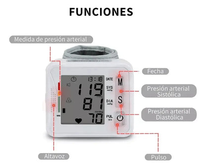 Monitor De Presión Arterial Automático Baumanómetro Digital Muñeca
