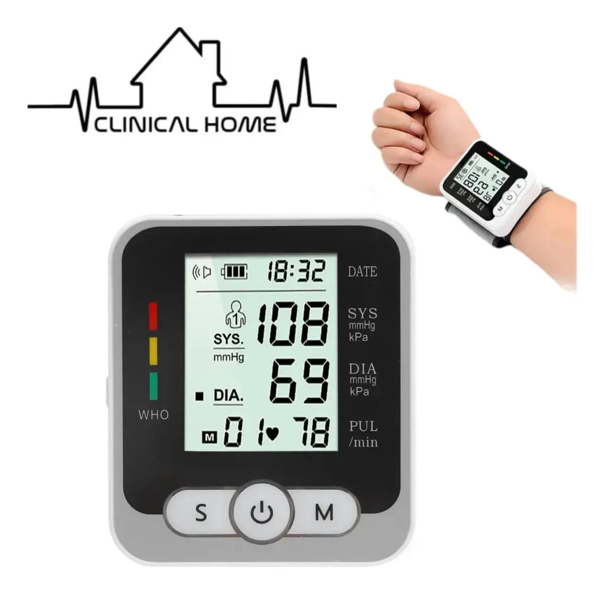 Monitor De Presion Arterial Muñeca Con Oximetro Y Termometro