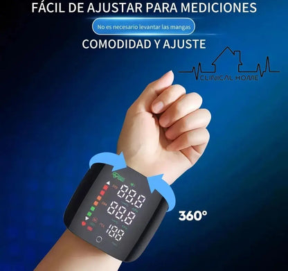 Muñeca Medidor Presión Arterial Negro Led Clinical Home