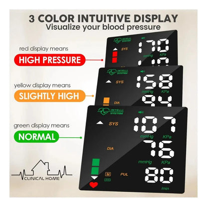 Muñeca Medidor Presión Arterial Negro Led Clinical Home