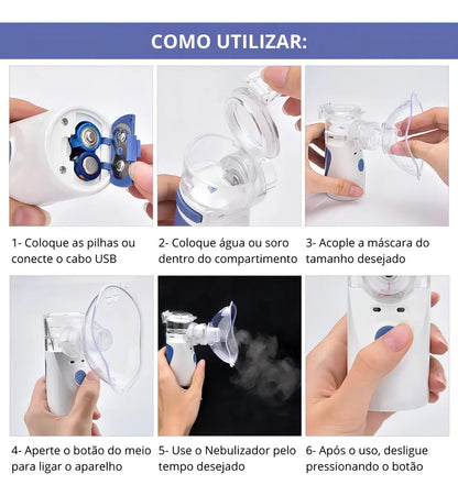 Nebulizador Malla BR Portátil USB Pilha Silencioso