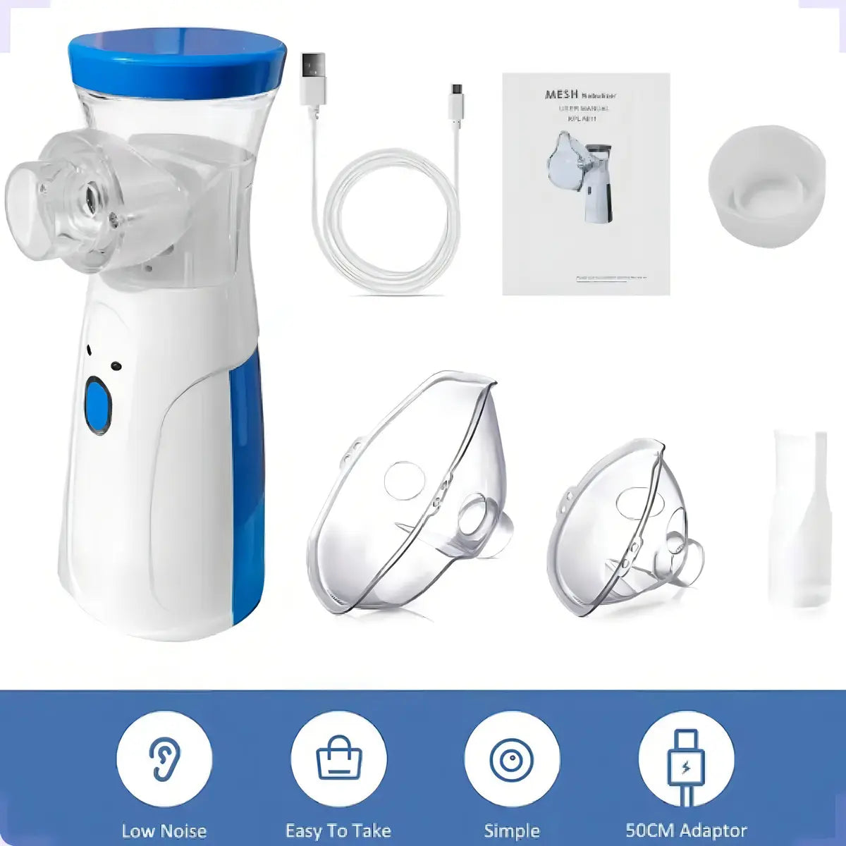 Nebulizador Ultrasónico Inalámbrico | Para Afecciones Respiratorias con Máscara Adulto