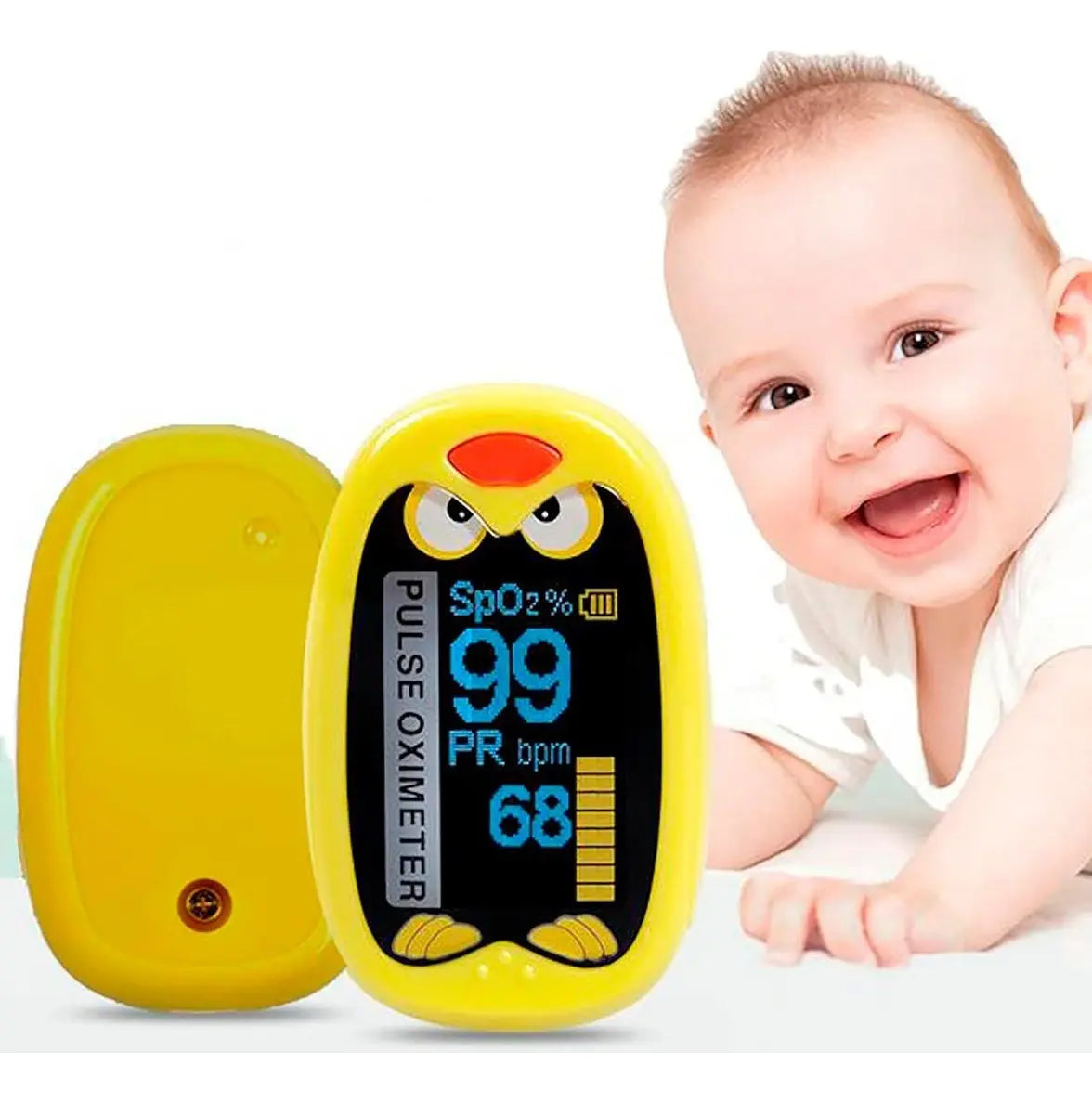 Oxímetro Pediátrico Digital Recargable Infantil Amarillo