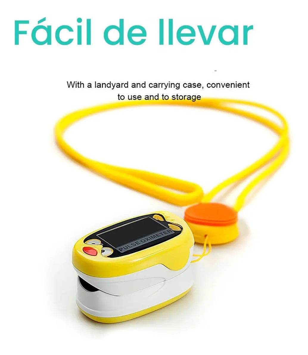 Oxímetro Pediátrico Digital Recargable Infantil Amarillo