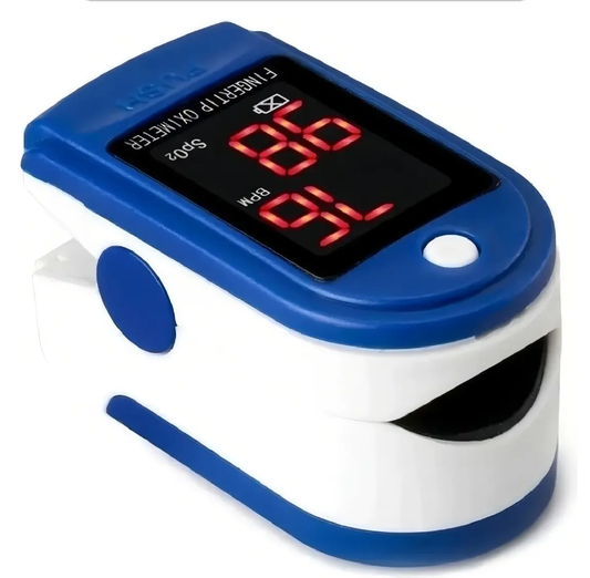 Oxímetro de dedo Fingertip Pulse LK87 Blanco Azul con pantalla LED