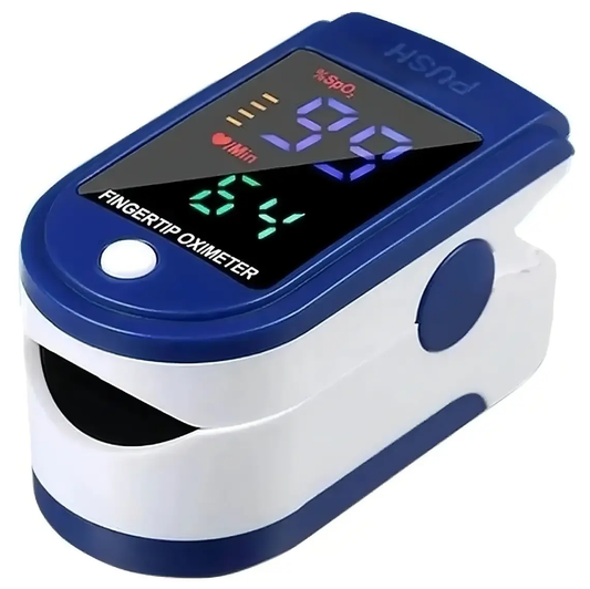 Oxímetro de dedo Fingertip Pulse LK87 Blanco Azul con pantalla LED