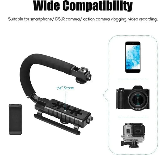 Seisa AY-49U Estabilizador Para Cámara Y Celular Con Luz Control Y Mic