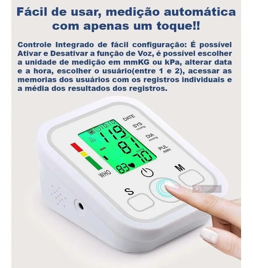 Tensiómetro Automático de Brazo Chinês con Brazalete Ajustable