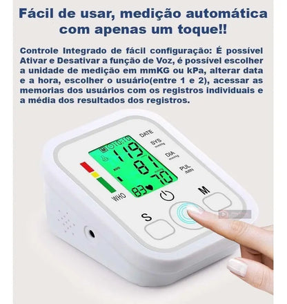 Tensiómetro Automático de Brazo Chinês con Brazalete Ajustable