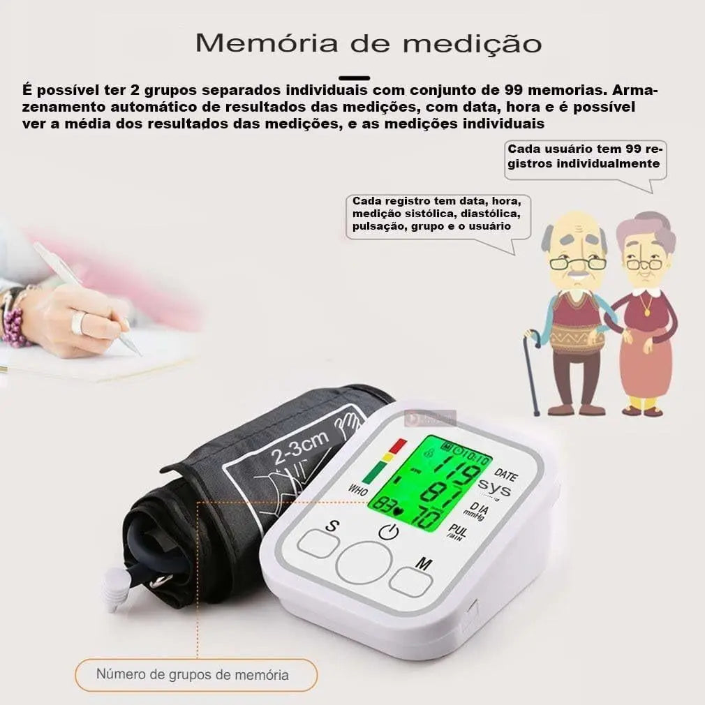 Tensiómetro Automático de Brazo Chinês con Brazalete Ajustable