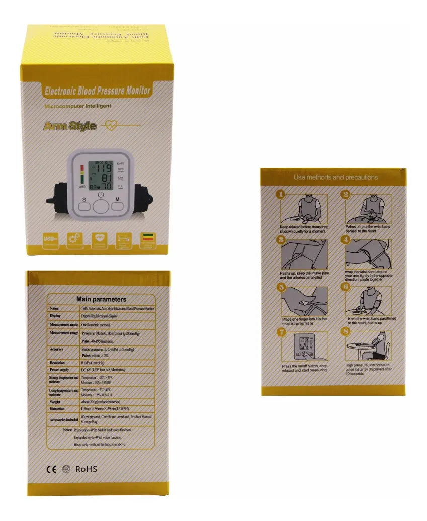 Tensiómetro de Brazo Digital Automático Arm Style X180 con Brazalete 19 cm