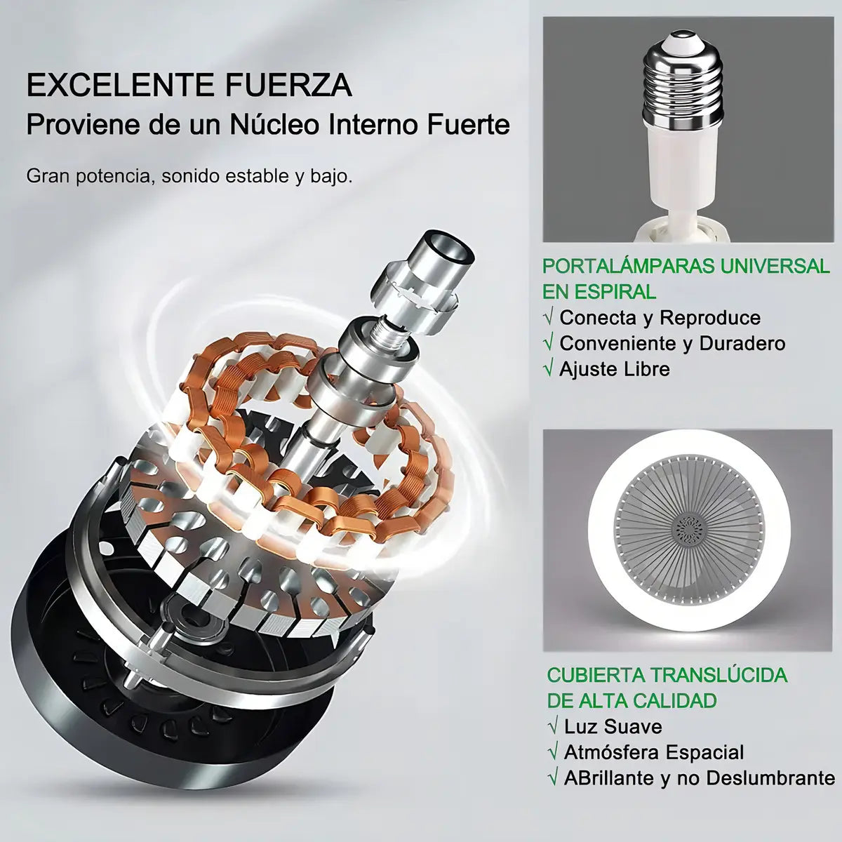 Ventilador De Techo Con Led Fácil De Montar Control Remoto