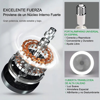 Ventilador De Techo Con Led Fácil De Montar Control Remoto