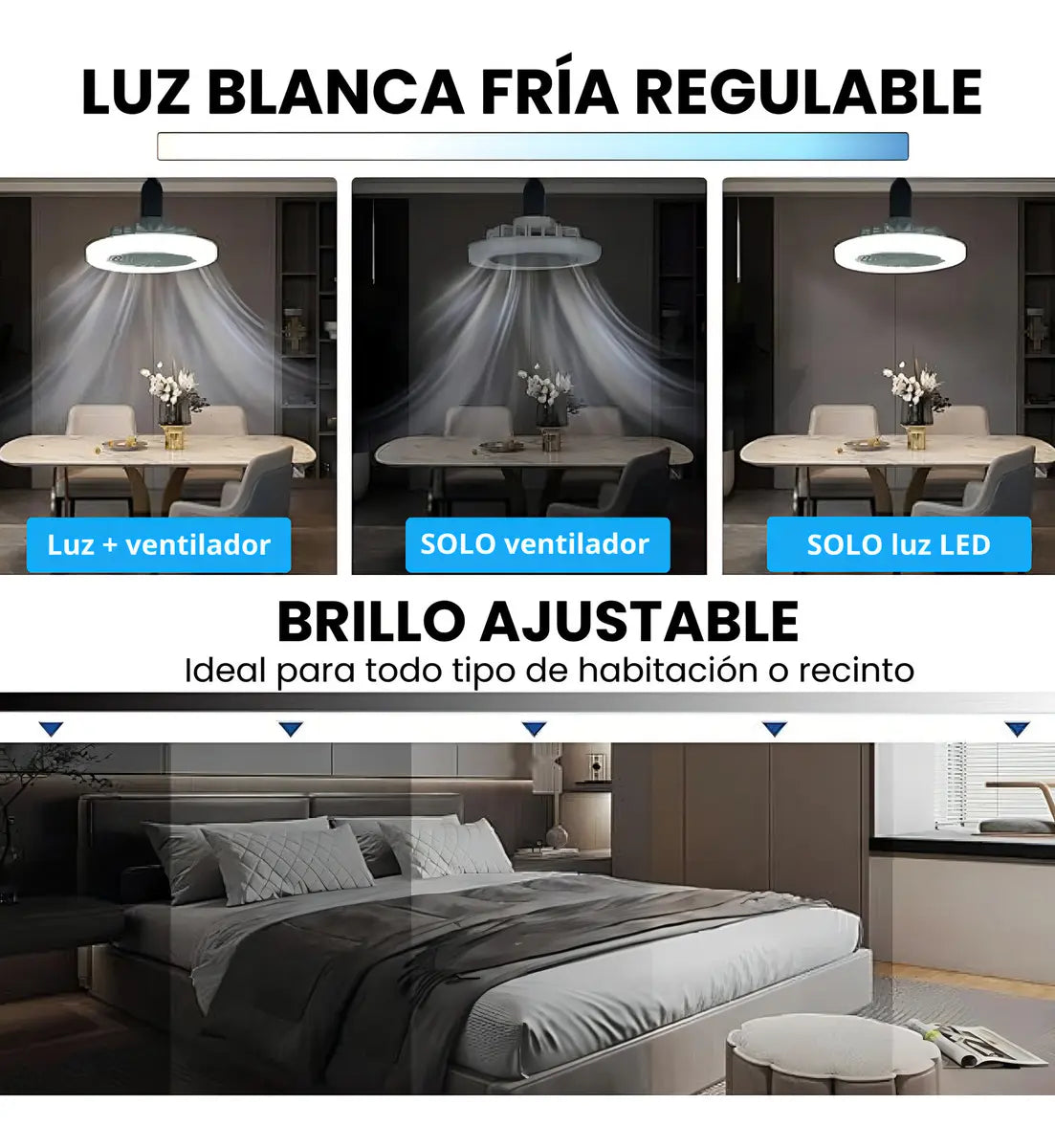 Ventilador De Techo Genérica Fan Light Multifunción E27 Control Remoto