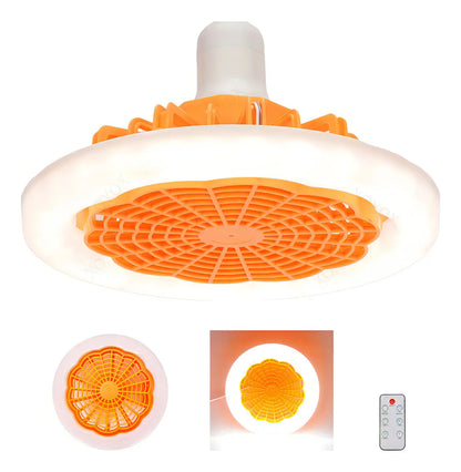 Ventilador Xoxox E27 Luz LED Turbo 5 Aspas Control Remoto 23cm