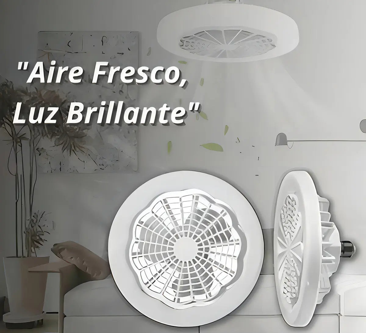 Ventilador de Techo Helios Fl-01 Luz LED 30W 3 Velocidades Control Remoto