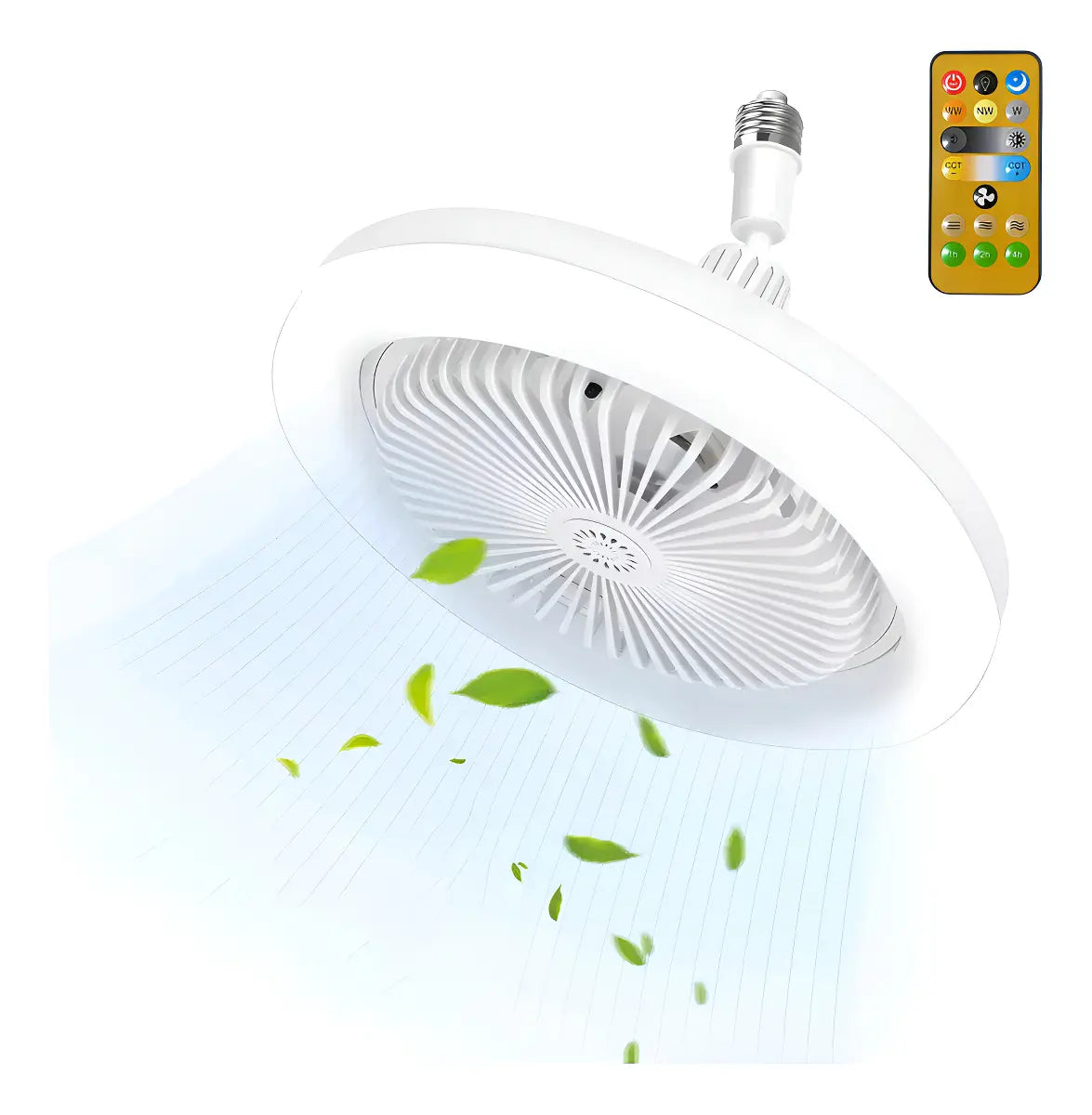 Ventilador de Techo Silencioso Xixi con Luz LED Control Remoto Base E27