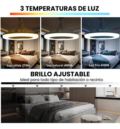 Ventilador de Techo Silencioso Xixi con Luz LED Control Remoto Base E27