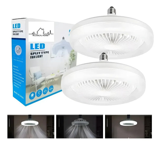 2 Pz Lampara Ventilador Techo Led Multifuncion E27 Fija