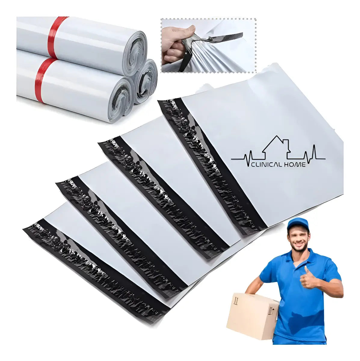 100 Bolsas Sobres 17x30 para Envío | Paquetería Impermeable Resistente