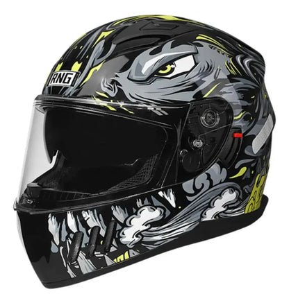 Casco Integral Moto Gris Dorado Certificado DOT y ECE | Clinical Home
