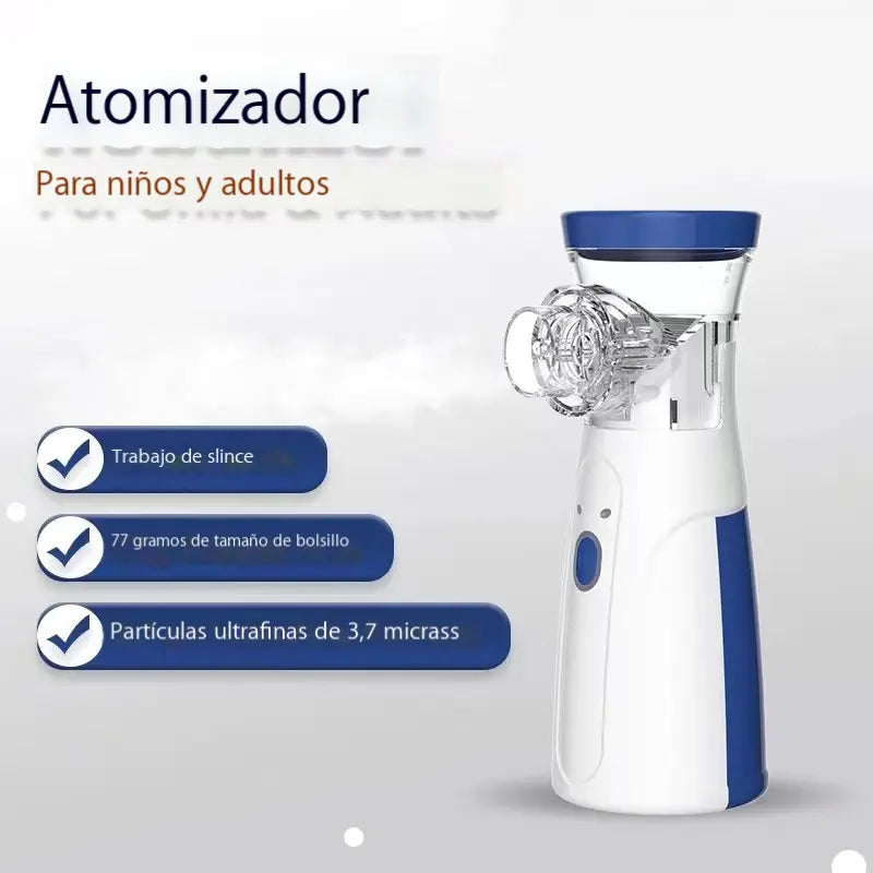 Nebulizador Ultrasónico Portátil Mesh Silencioso Inalámbrico con USB y Pilas